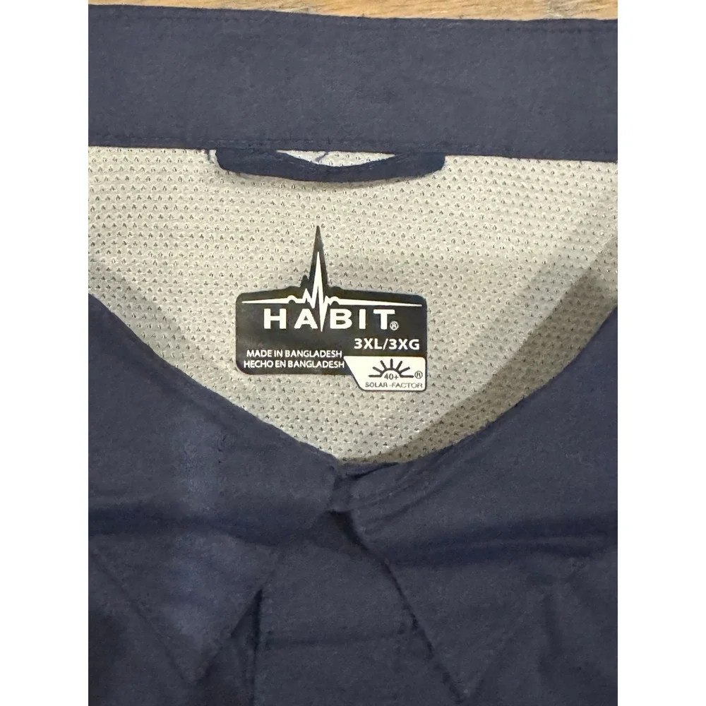 Habitat Mens UPF 40 Button Down Long Sleeve Fishing Guide Fishing Shirt 3XL - Picture 4 of 4